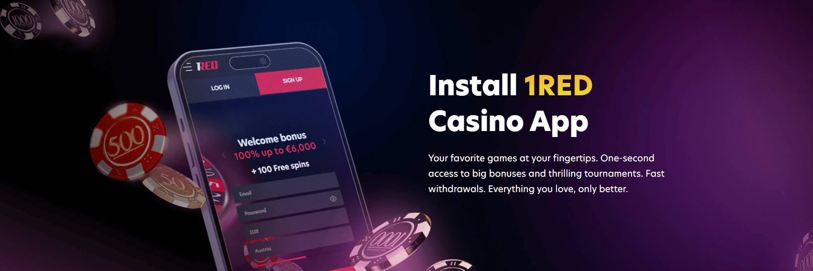 1Red Casino Turniere Banner